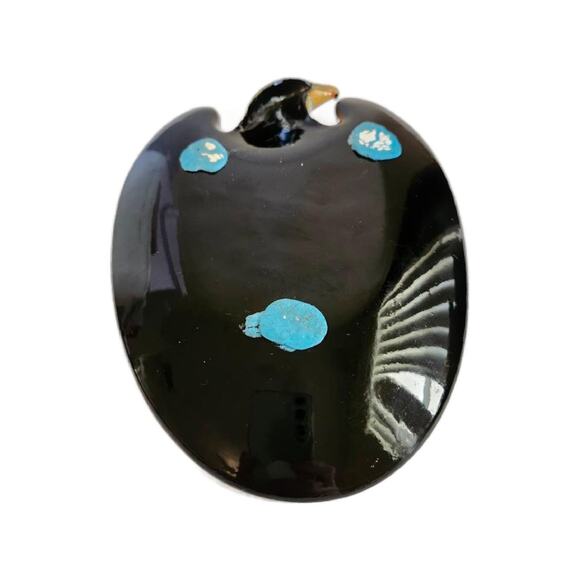 Vintage Eagle Mens Dresser Lacquerware Valet Trinket Dish - Picture 4 of 10